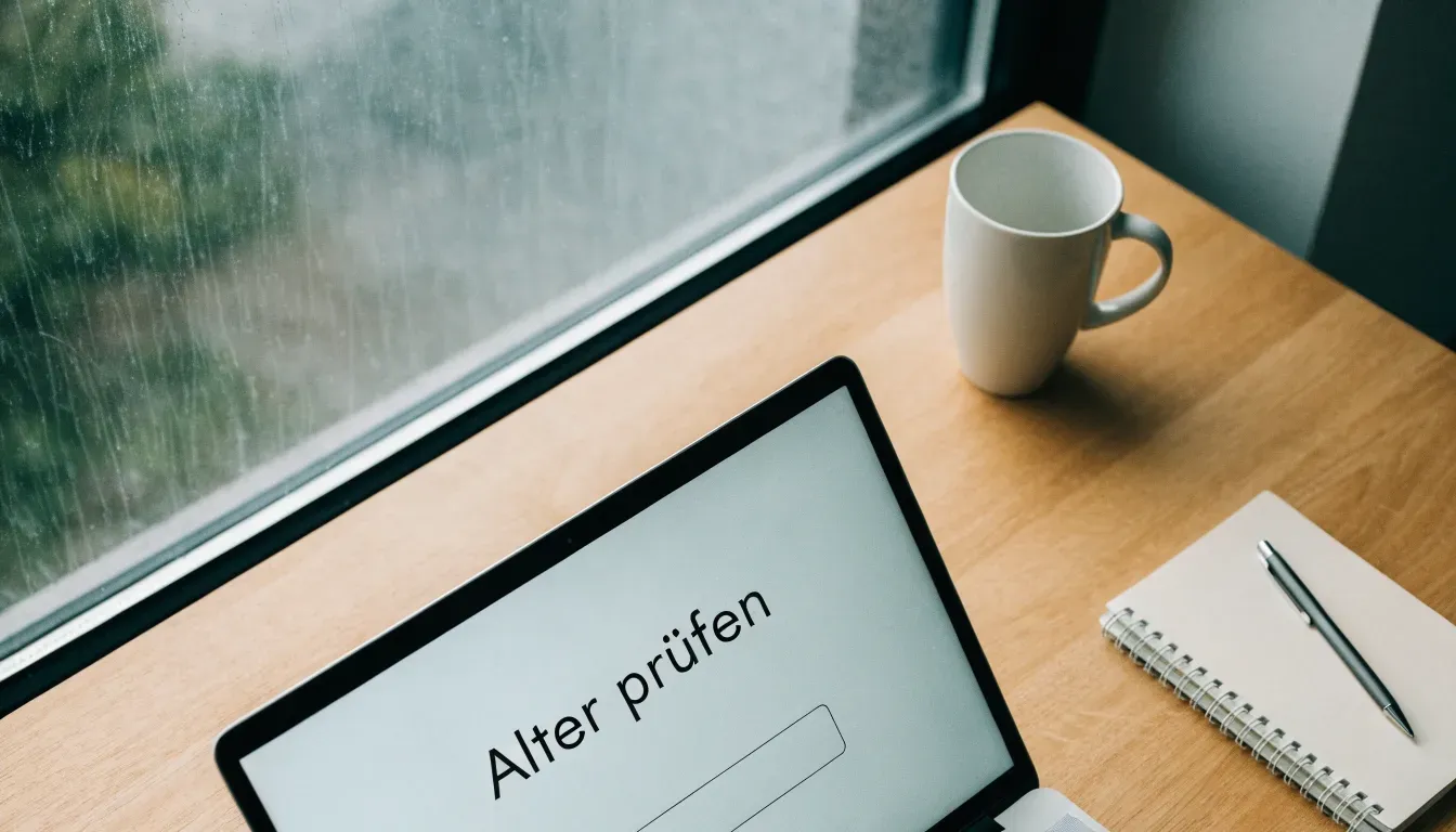 Eine Fassade aus Glas und Stahl am Eingang eines Bürogebäudes im Regen, auf dem nassen Boden spiegelt sich das Licht.