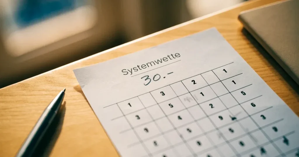 Acht gleiche Holzfiguren stehen in einem Kreis auf einem hellen Tisch im Seitenlicht.