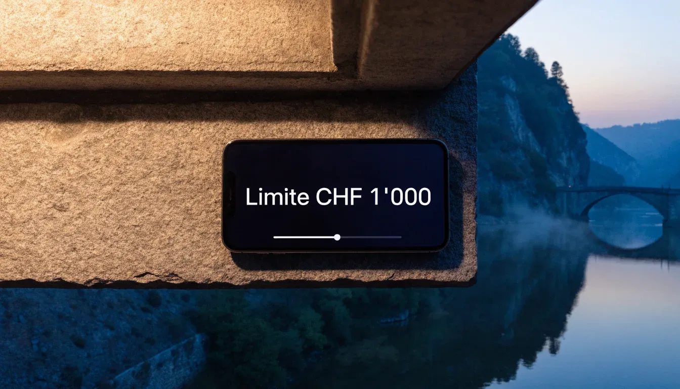 Eine Steinbrücke spannt sich in der Dämmerung über einen Fluss, auf dem Wasser liegt leichter Nebel.