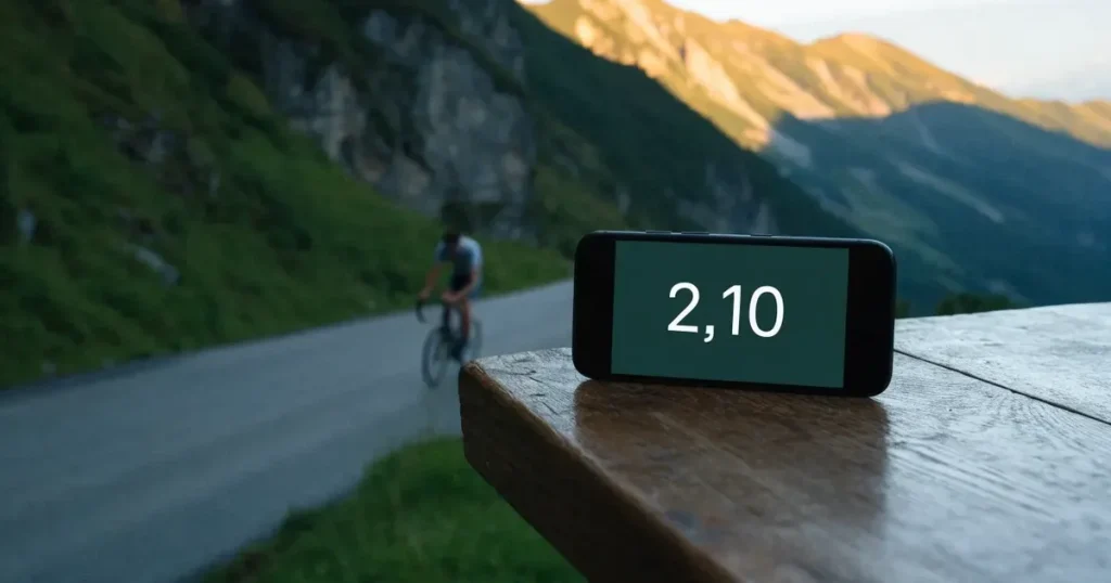 Eine Landstrasse schlängelt sich einen Alpenpass hinauf, am Strassenrand liegt feuchtes Gras und die Morgensonne färbt die Felsen.