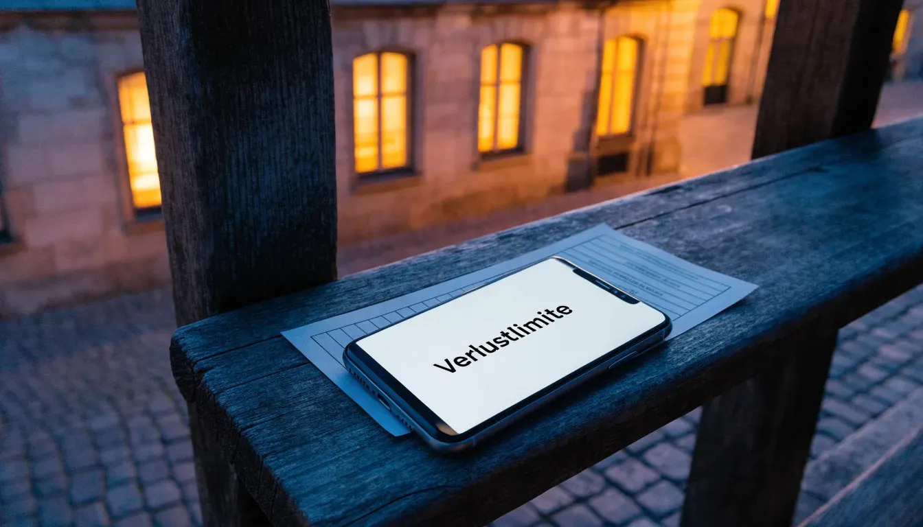 Ein Kopfsteinpflasterplatz vor einer Kirche in einer Altstadt am Abend, warme Fensterlichter und menschenleere Gassen.